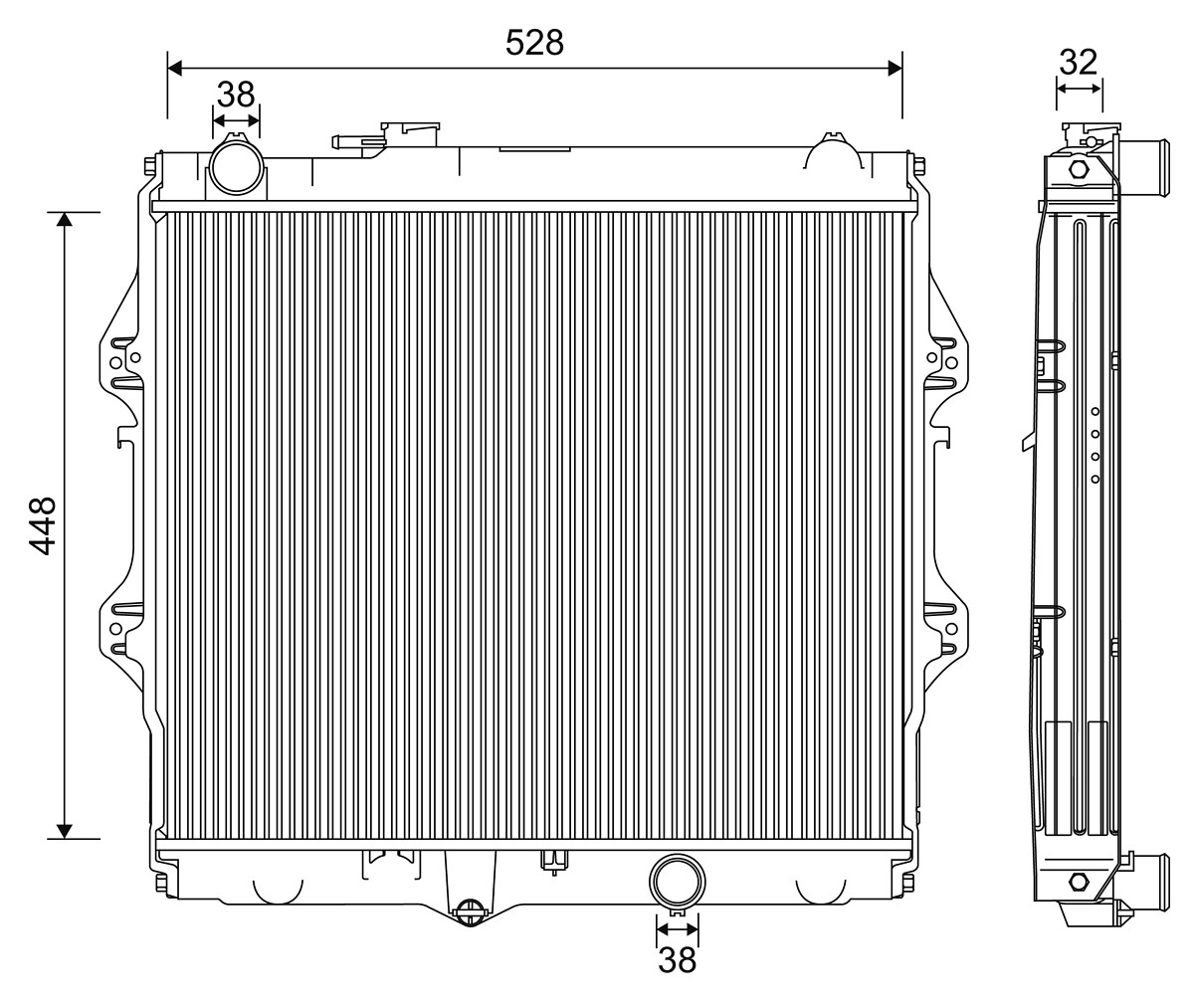 RADIATEUR TOYOTA HILUX VI PICK-UP