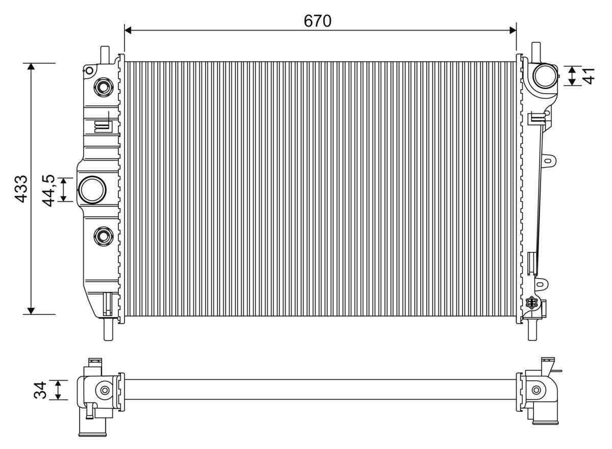 Radiatore, raffreddamento motore VALEO 701274