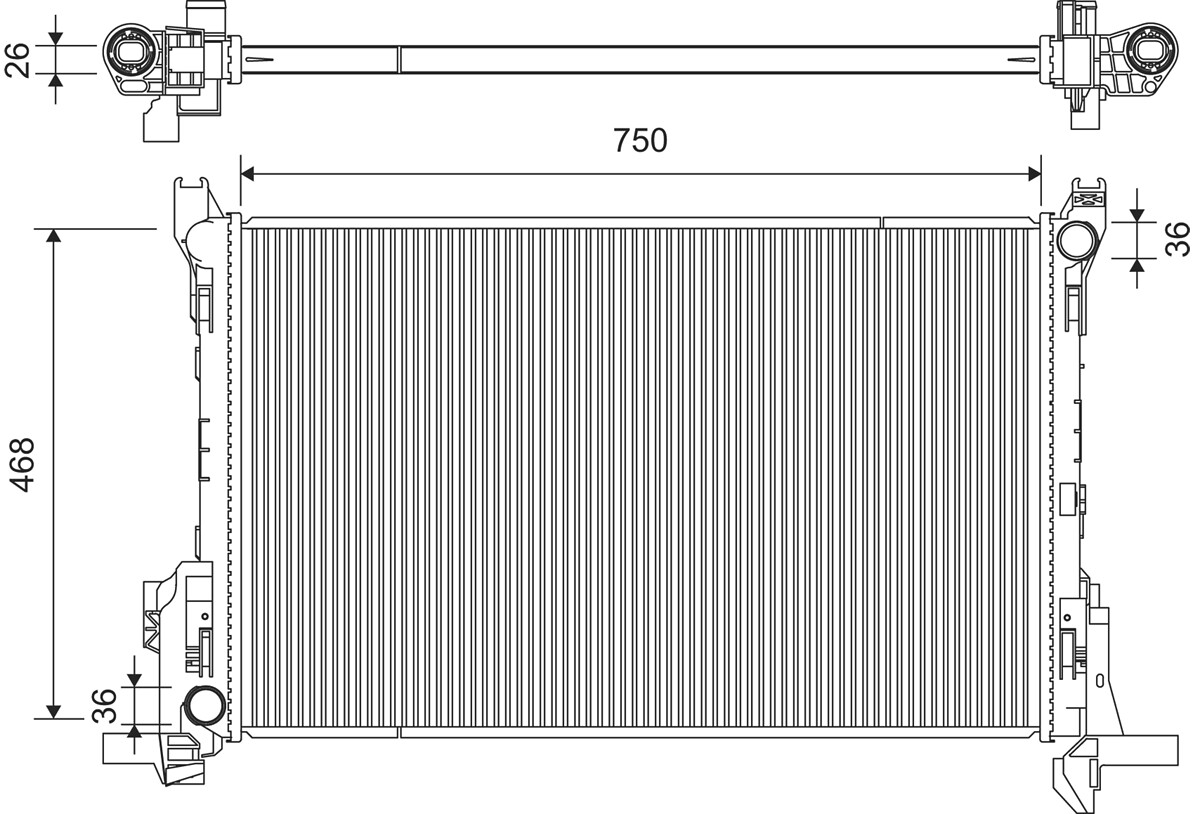 Radiatore, raffreddamento motore VALEO 701356