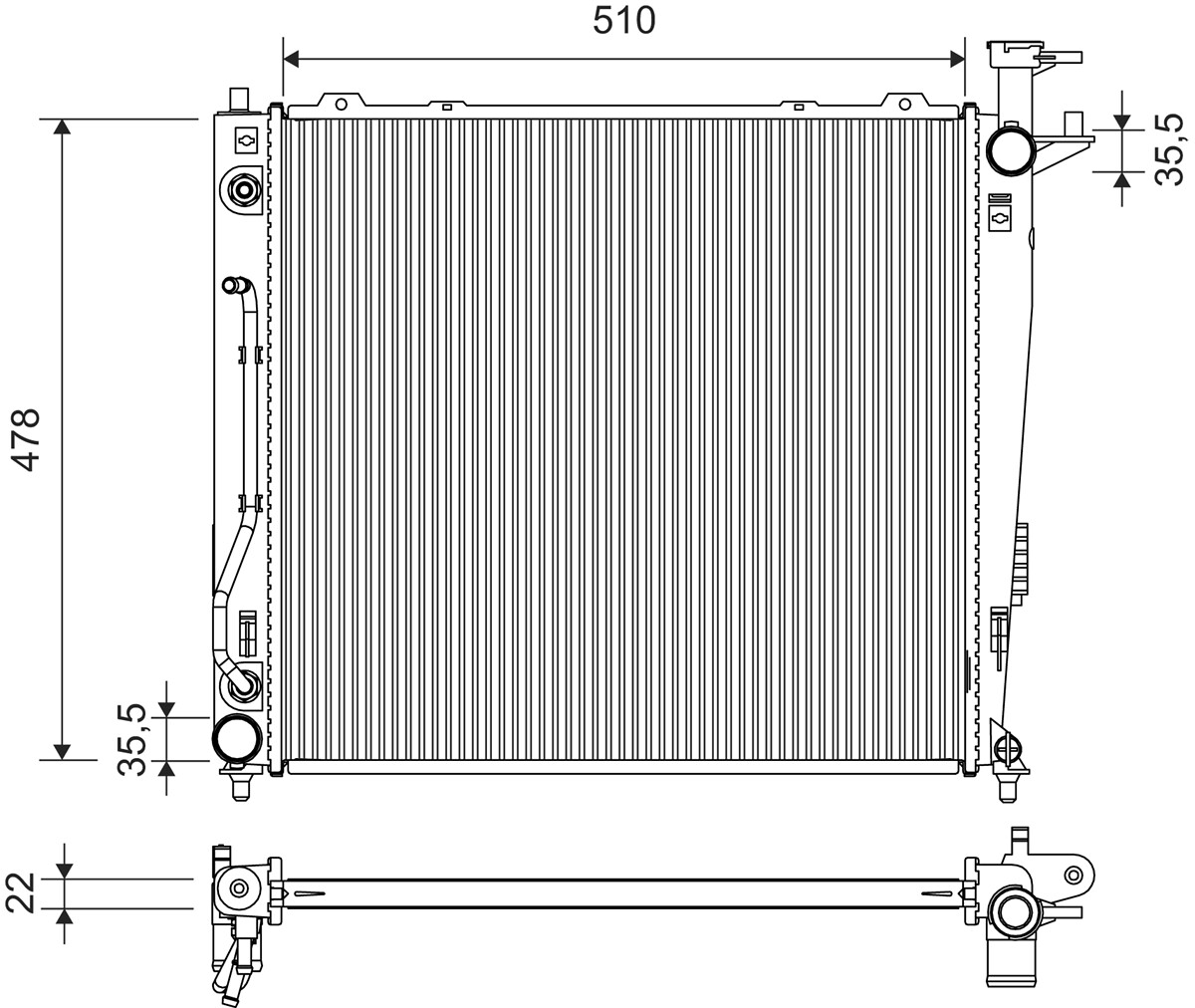 Radiatore, raffreddamento motore VALEO 701359