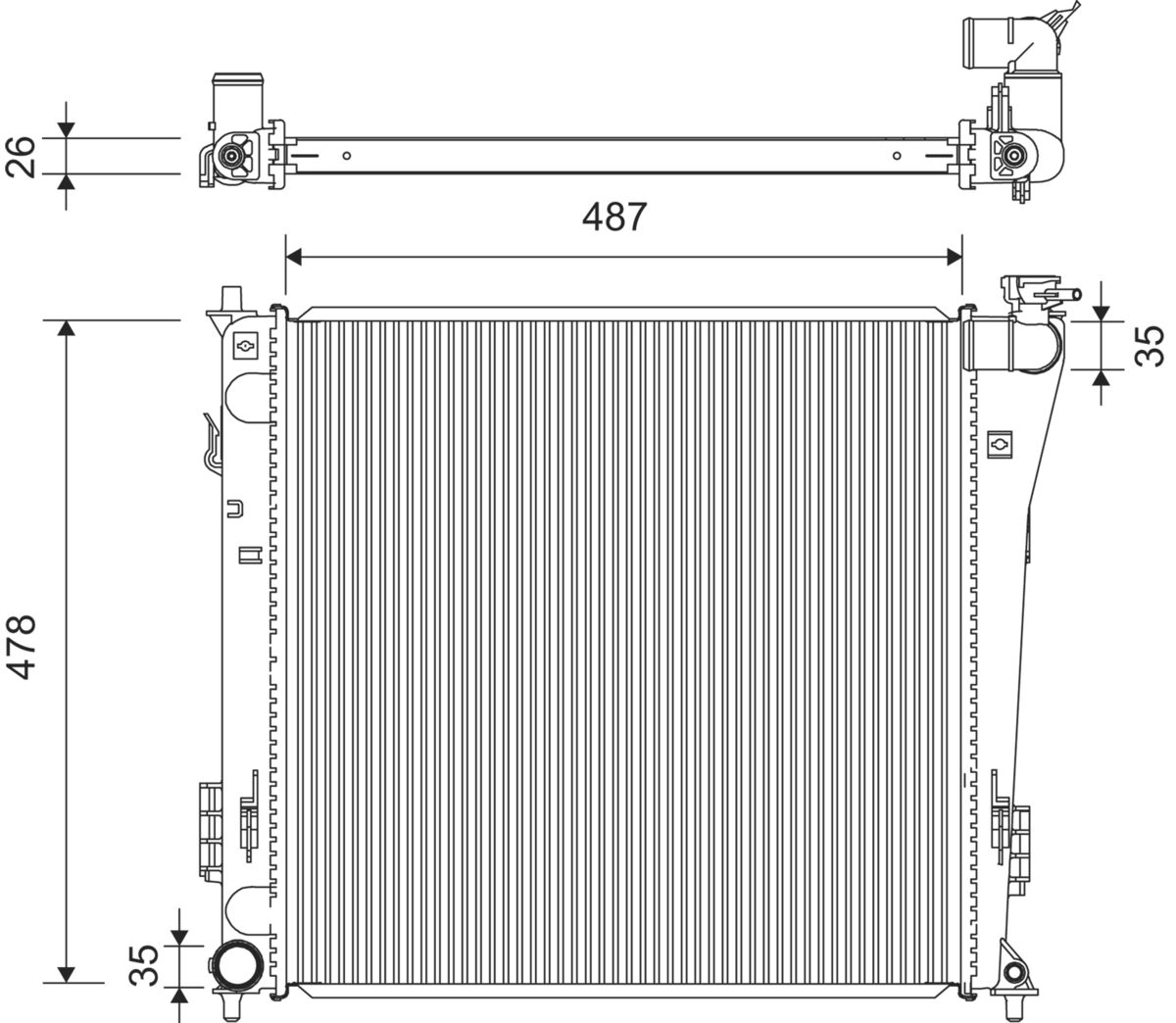 Radiatore, raffreddamento motore VALEO 701360