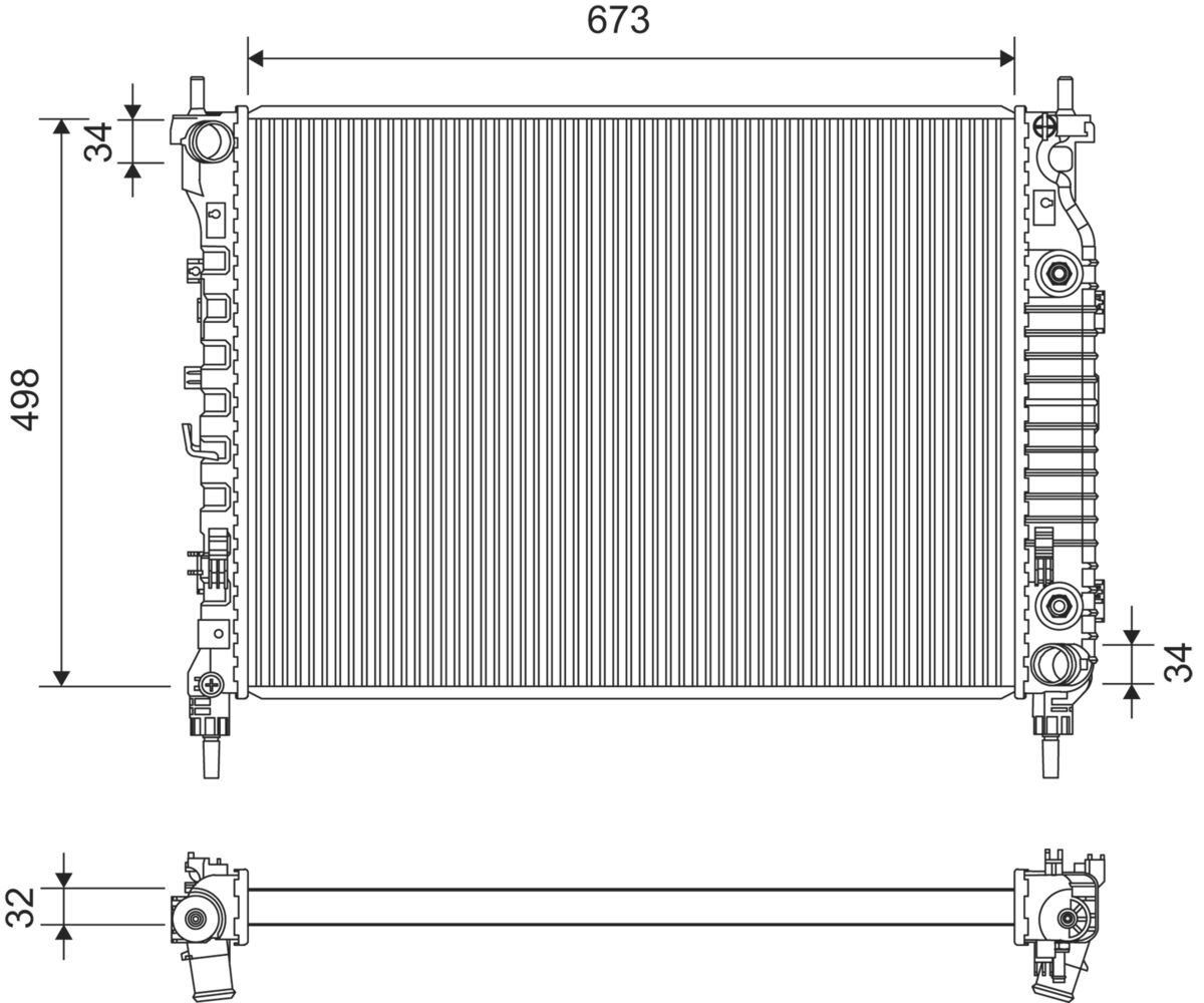Radiatore, raffreddamento motore VALEO 701361