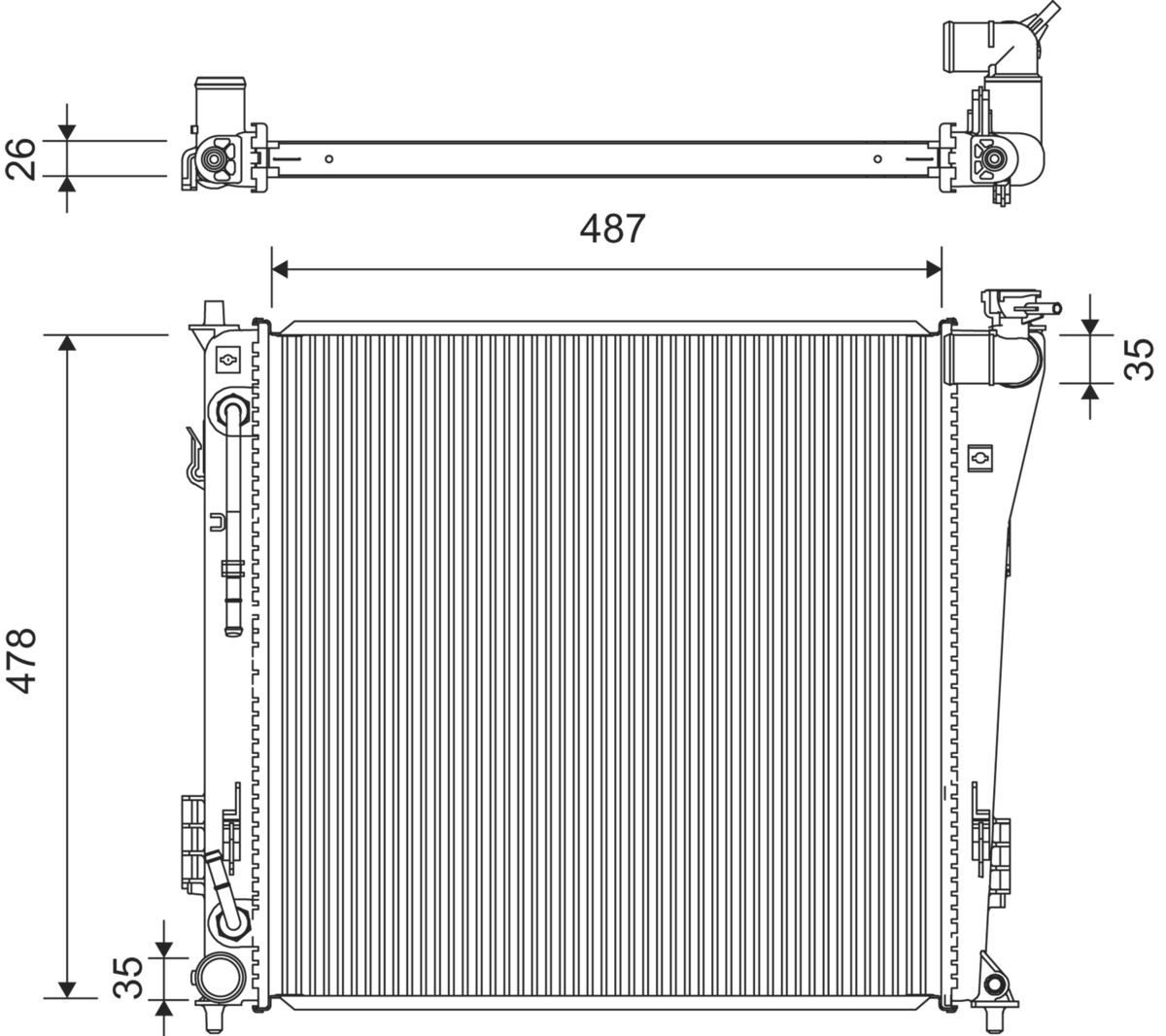 Radiatore, raffreddamento motore VALEO 701365