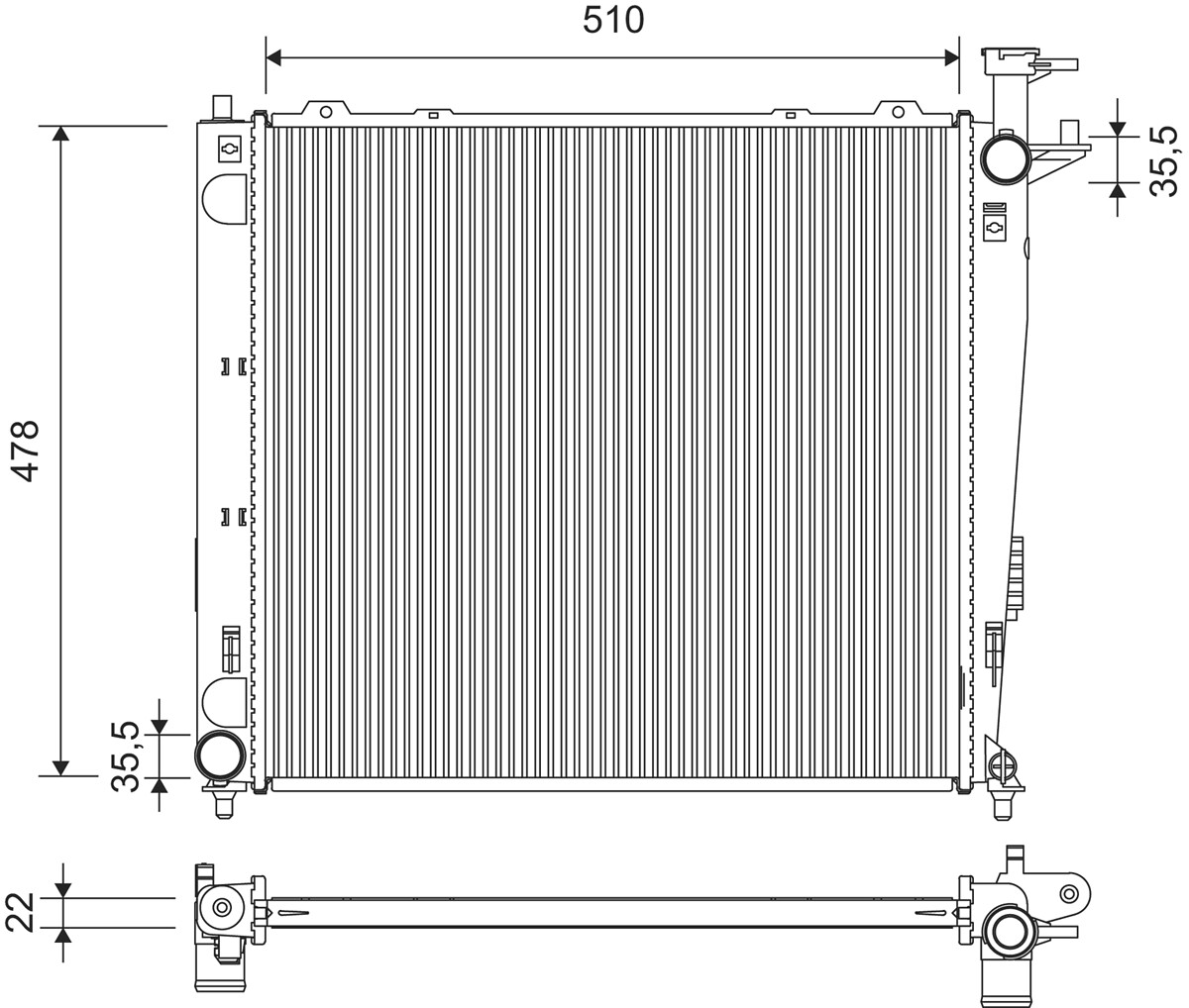Radiatore, raffreddamento motore VALEO 701375