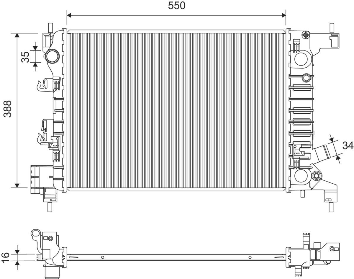 Radiatore, raffreddamento motore VALEO 701412