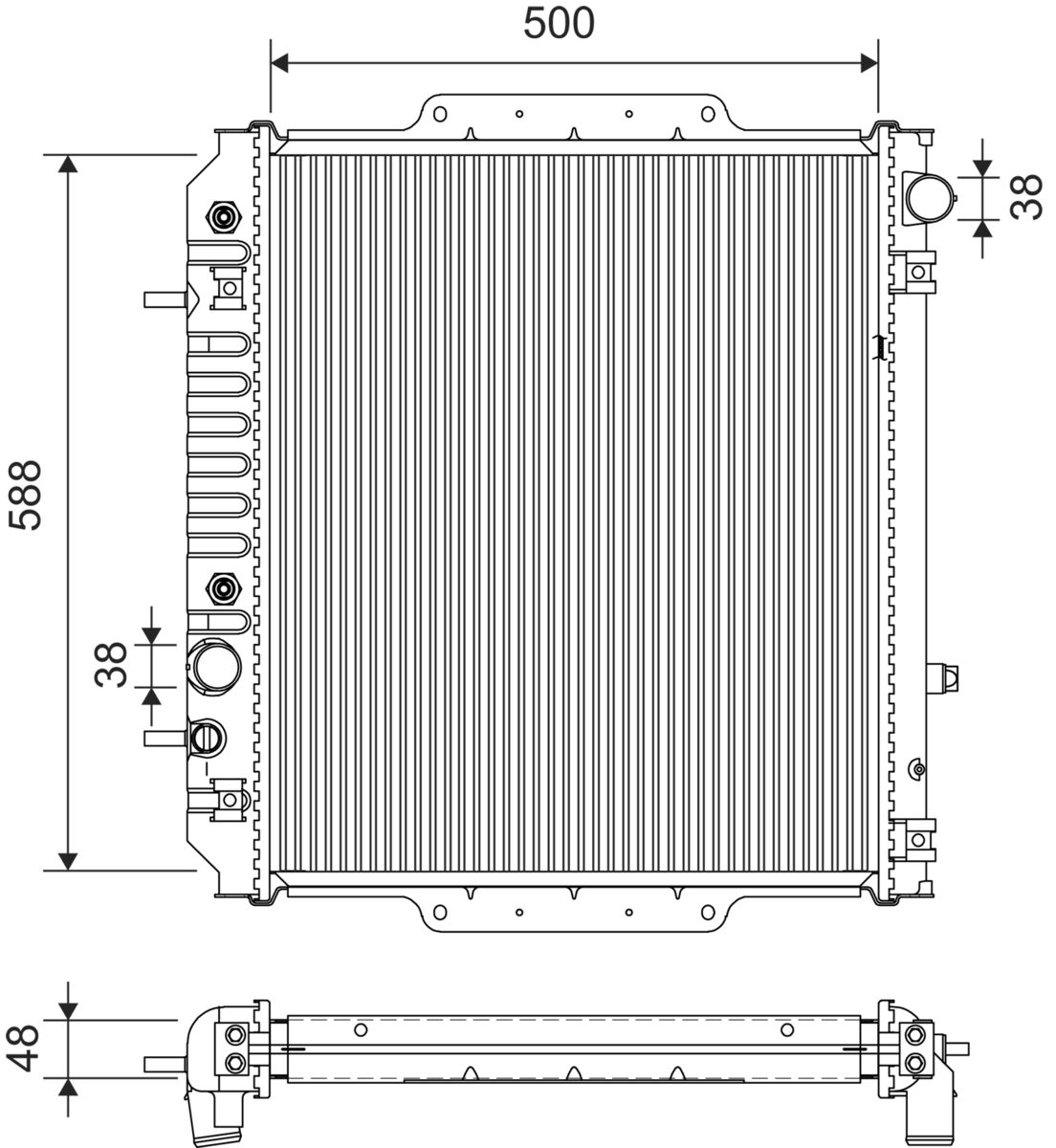Radiatore, raffreddamento motore VALEO 701413