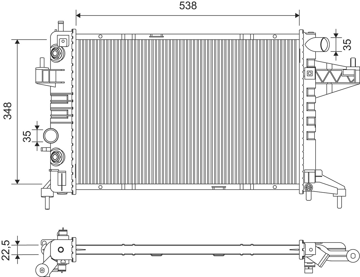 Radiatore, raffreddamento motore VALEO 701414