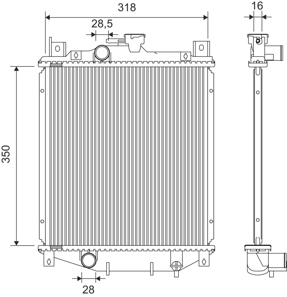 Radiatore, raffreddamento motore VALEO 701418