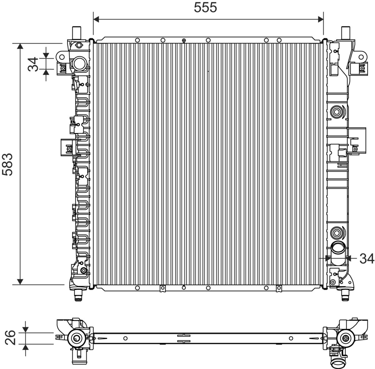 Radiatore, raffreddamento motore VALEO 701425