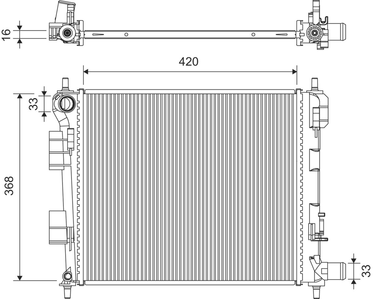 Radiatore, raffreddamento motore VALEO 701439