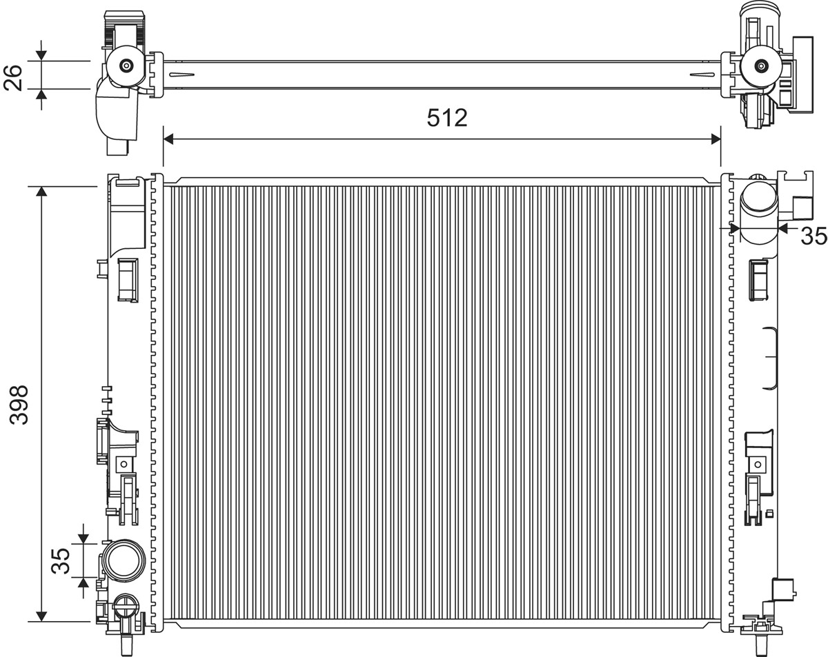 Radiatore, raffreddamento motore VALEO 701440