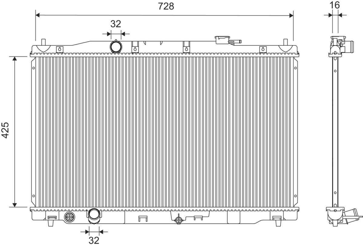Radiatore, raffreddamento motore VALEO 701443