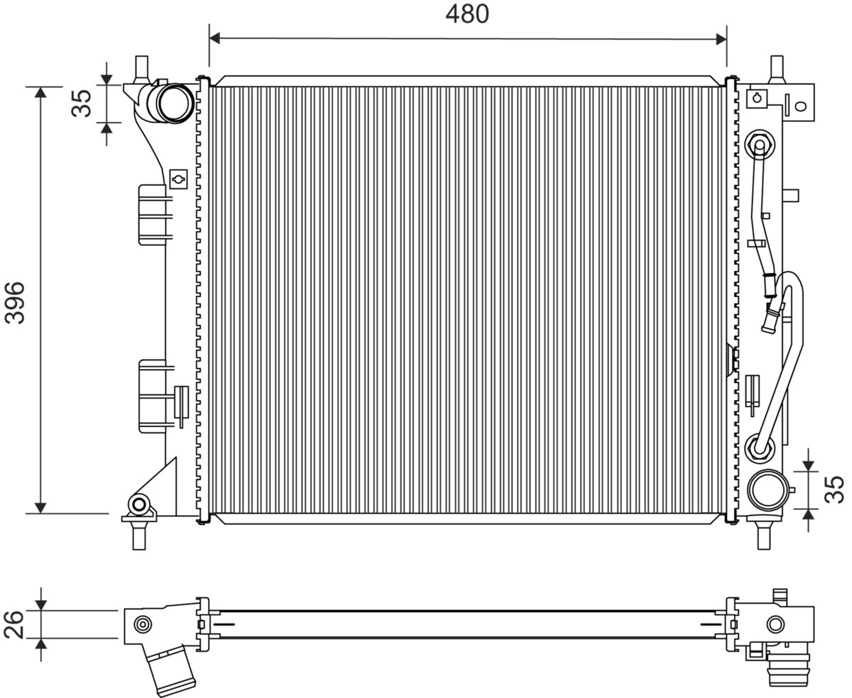 Radiatore, raffreddamento motore VALEO 701452