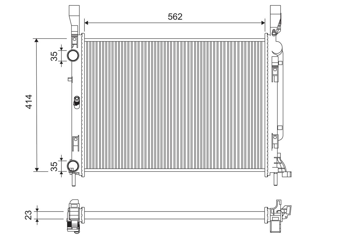 Radiatore, raffreddamento motore VALEO 733122