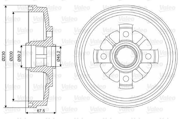 Tamburo freno VALEO 237025
