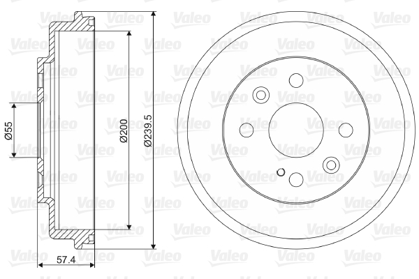 Tamburo freno VALEO 237046