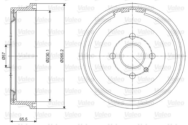 Tamburo freno VALEO 237072