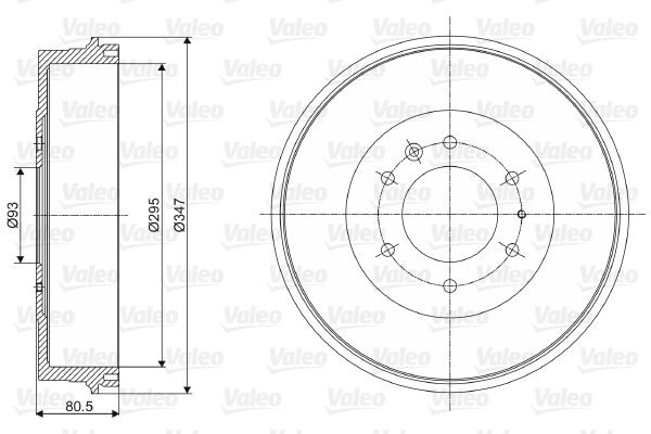 Tamburo freno VALEO 237080