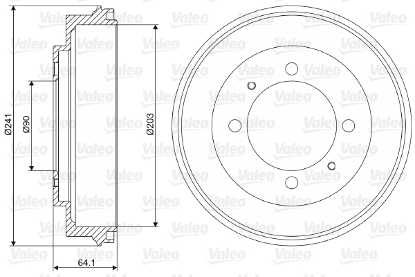 Tamburo freno VALEO 237081
