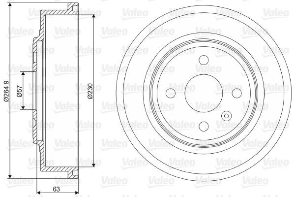 Tamburo freno VALEO 237110