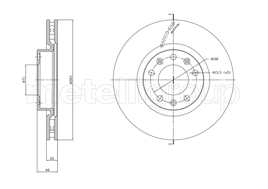 Disco freno CIFAM 800-1764C