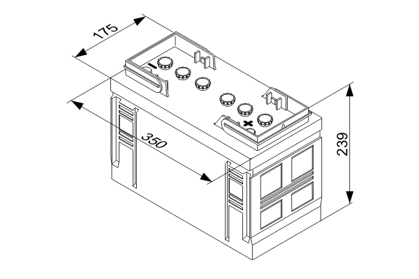 BATTERIA 110AH 680A 350x175x239 TRUCK