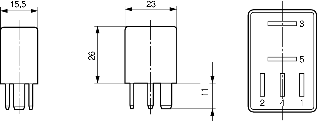 MINI RELE 12V 30A 5 POLI