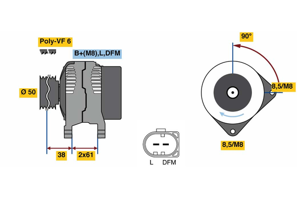 Alternatore BOSCH 0986080970