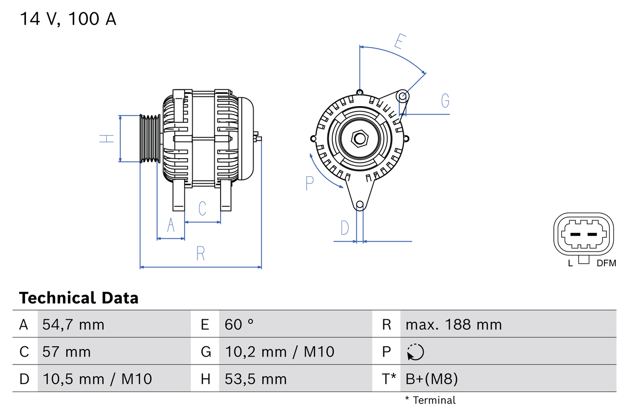 Alternatore BOSCH 0986082370