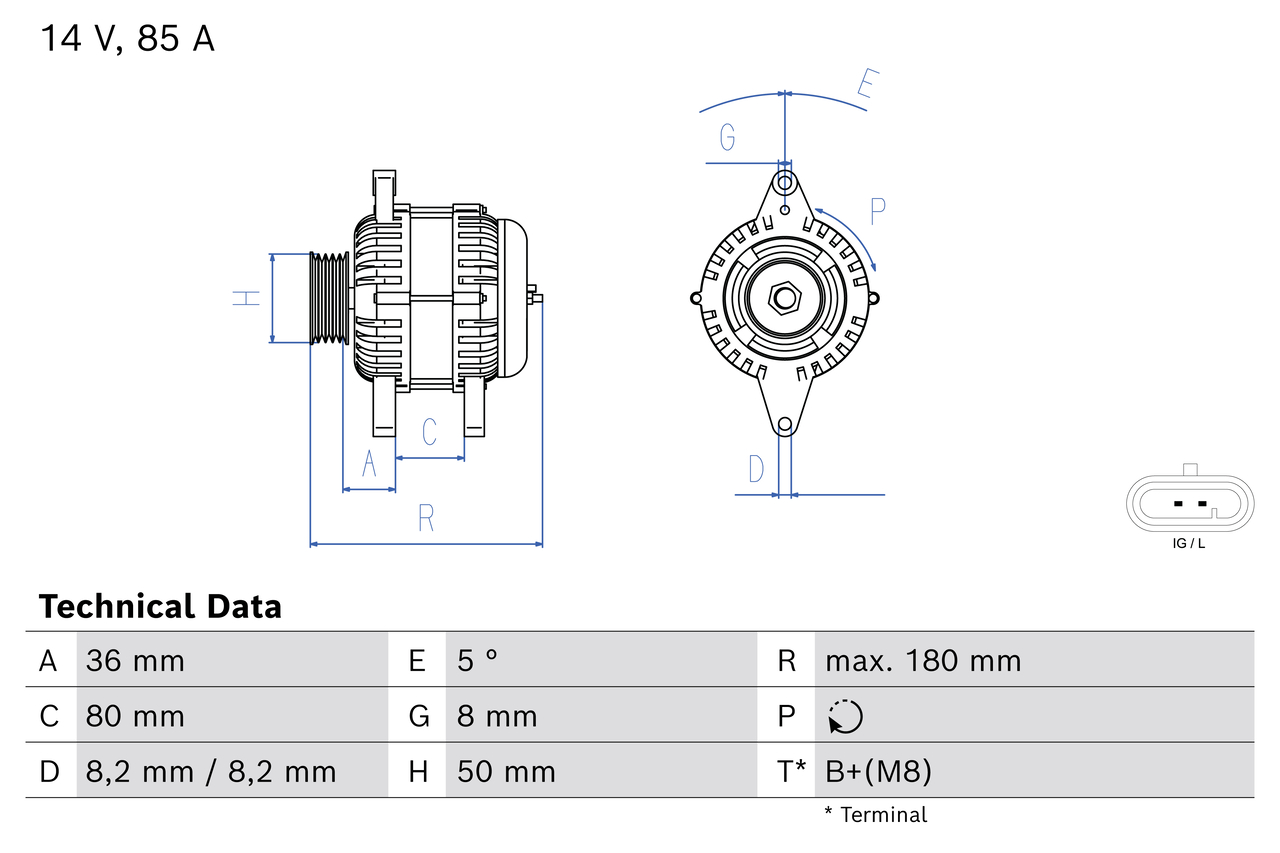 Alternatore BOSCH 0986083430