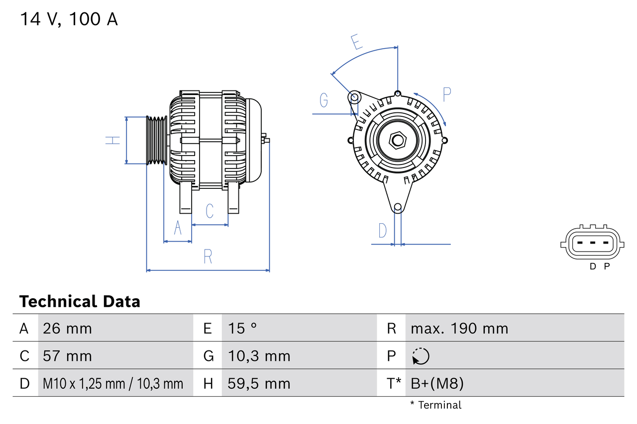 Alternatore BOSCH 0986084480