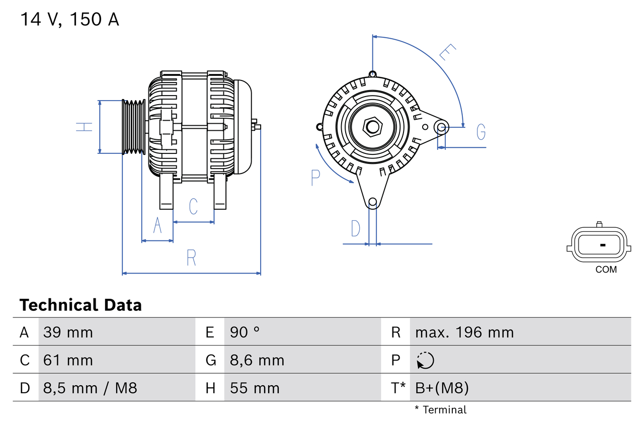 Alternatore BOSCH 0986084870