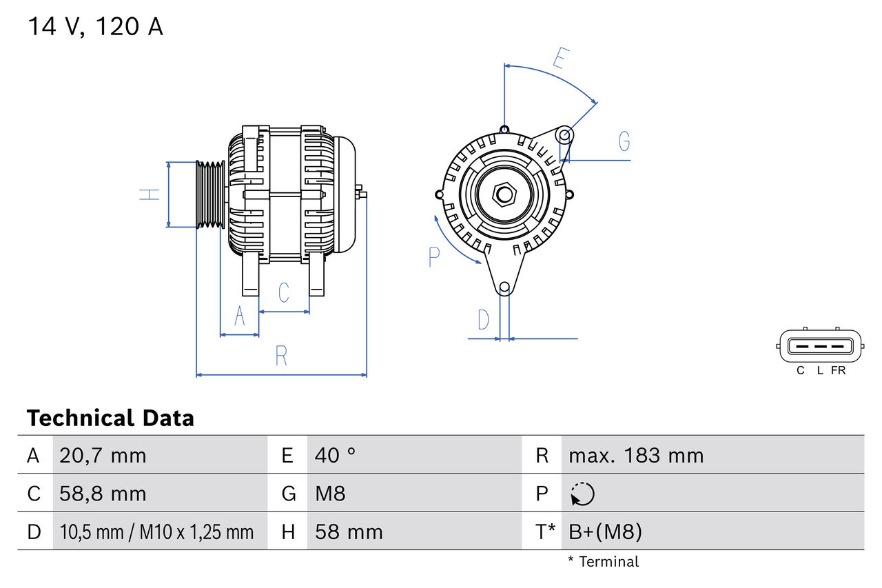 Alternatore BOSCH 0986085190