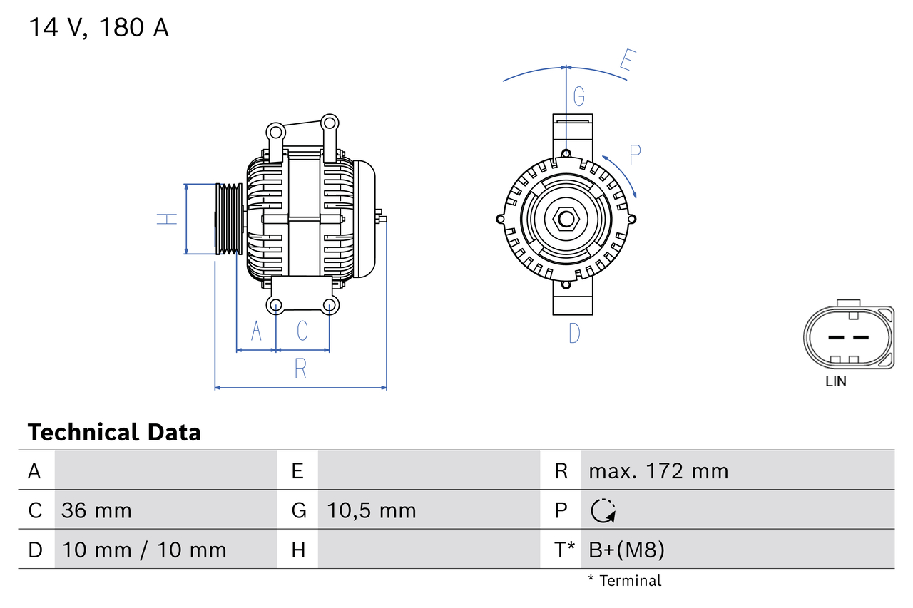 Alternatore BOSCH 0986086030