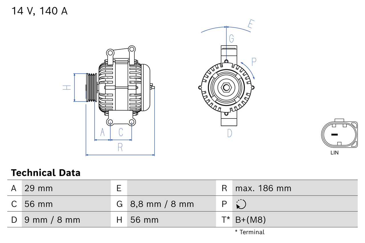 Alternatore BOSCH 0986086080