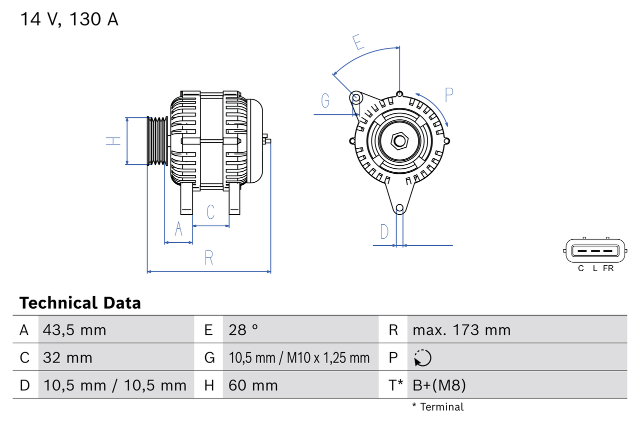 Alternatore BOSCH 0986086450