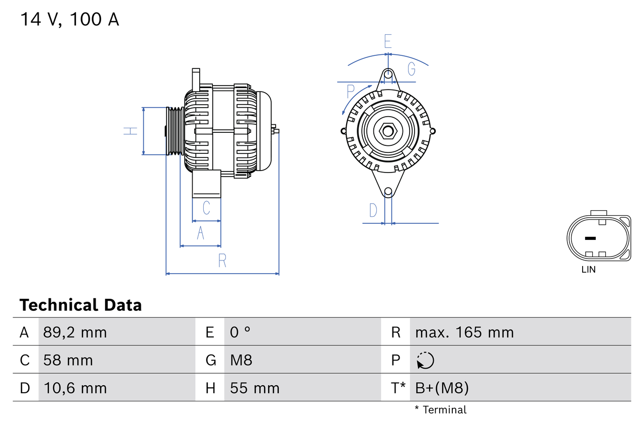 Alternatore BOSCH 0986086500