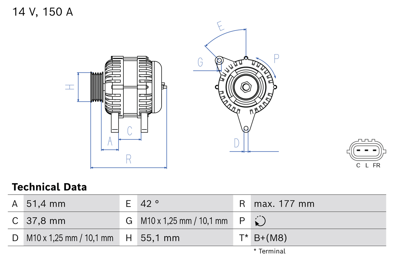 Alternatore BOSCH 0986086610