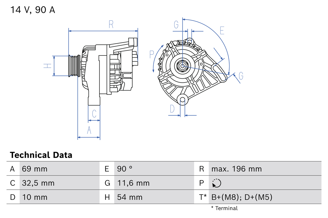 Alternatore BOSCH 0986086870