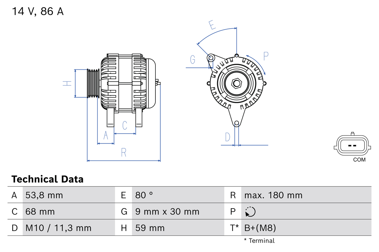 Alternatore BOSCH 0986086980