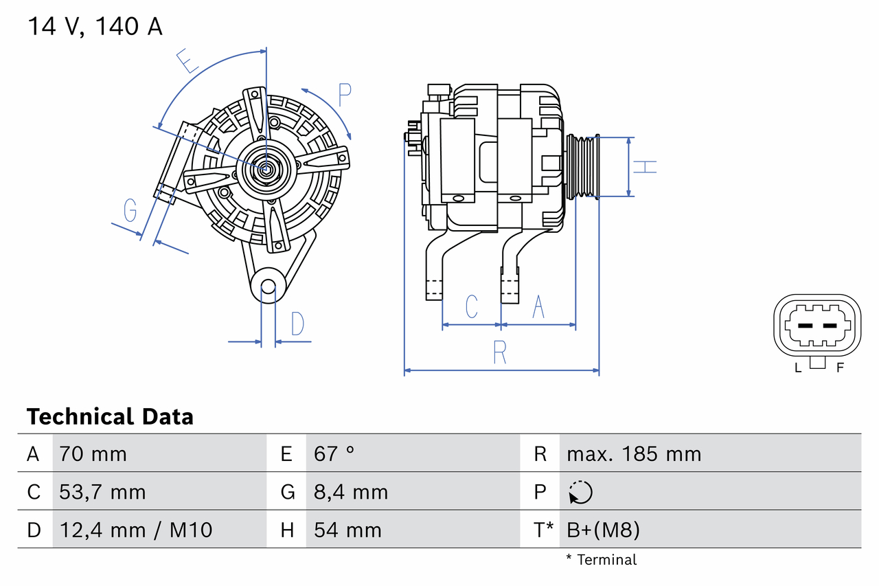 Alternatore BOSCH 0986087140