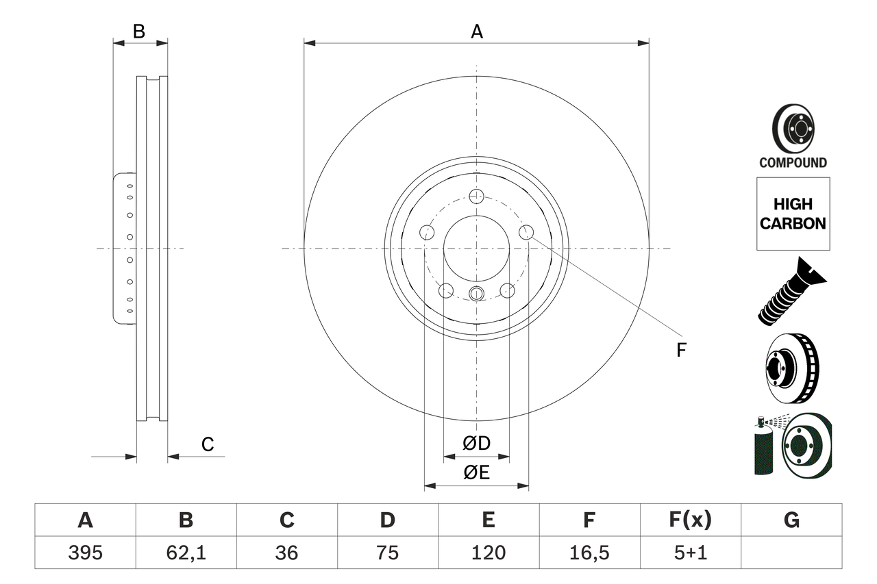 Disco freno BOSCH 0986479E84