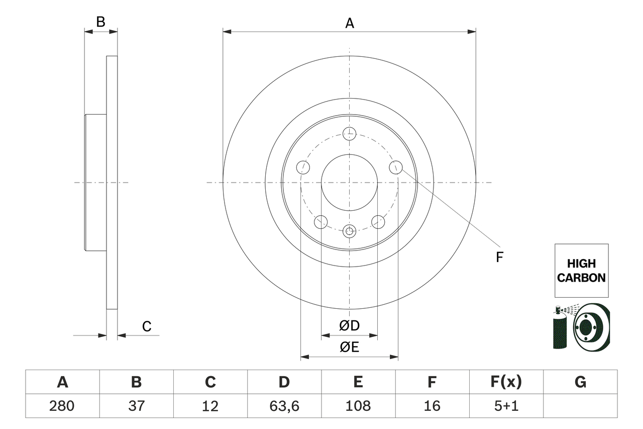 Disco freno BOSCH 0986479F41