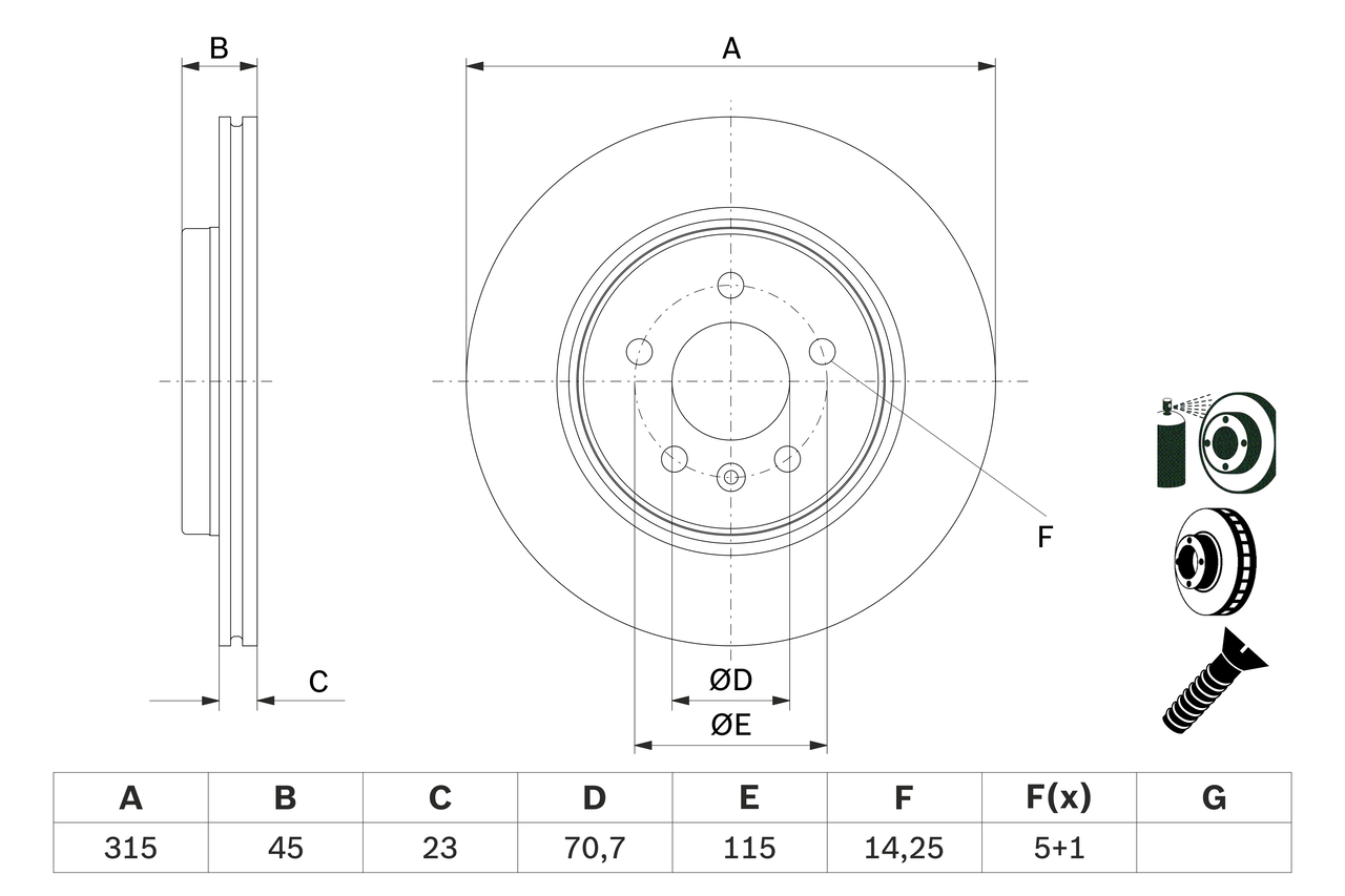 Disco freno BOSCH 0986479F85