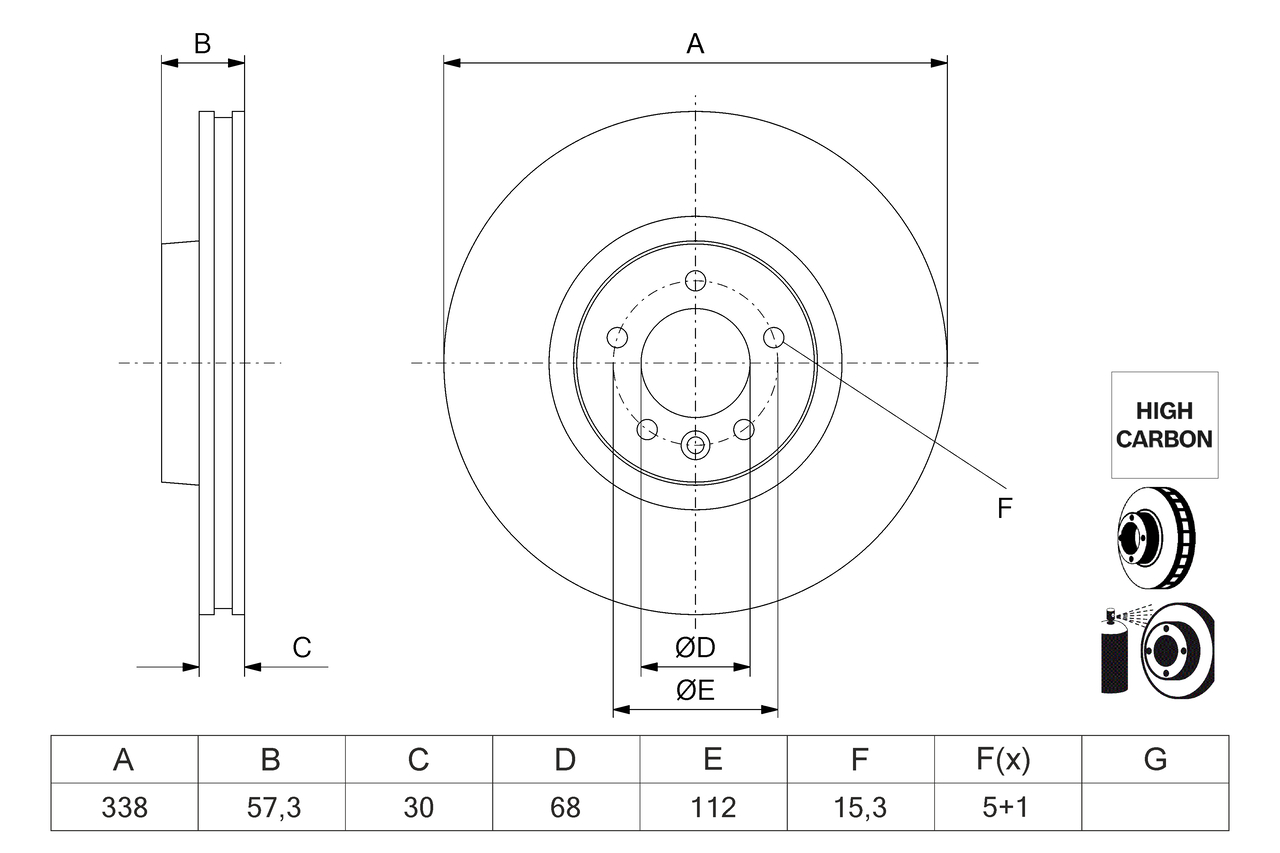 Disco freno BOSCH 0986479K03