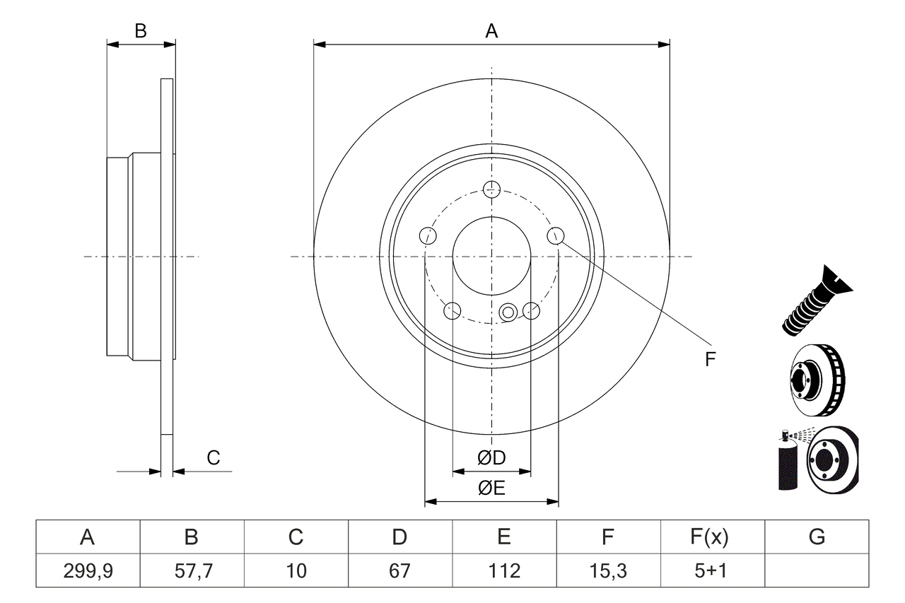 Disco freno BOSCH 0986479K26