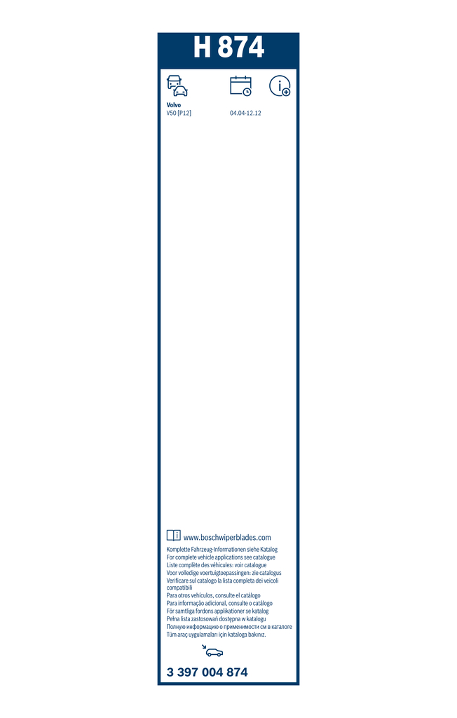 SPAZZOLA TERGILUNOTTO H874 VOLVO V50 340MM