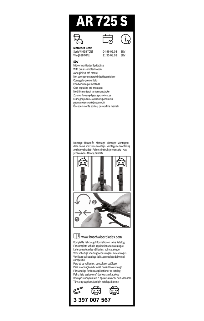 BOSCH SPAZZOLE TERGI