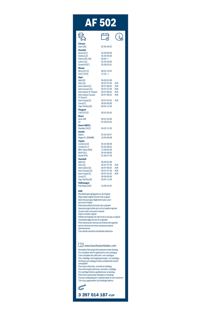 BOSCH SPAZZOLA TERGICRISTALLO