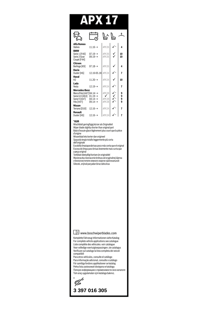 BOSCH SPAZZOLA TERGI. (5^)